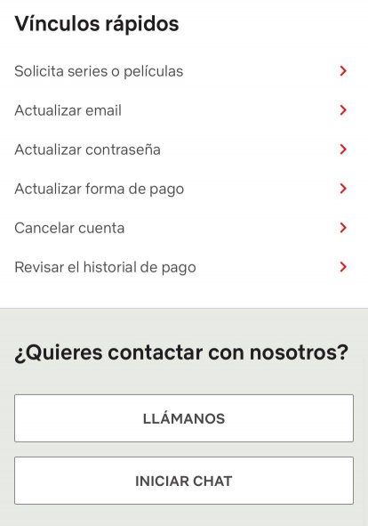Cómo iniciar el chat de ayuda en la página de soporte de Netflix