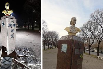 Vandalizaron el busto de Eva Perón en Necochea