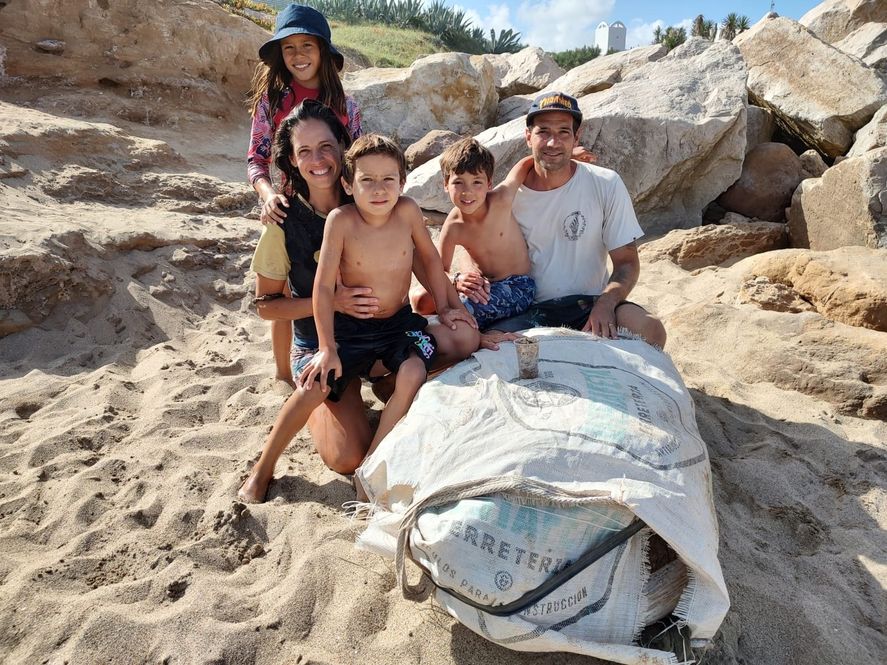 La familia que estuvo a cargo del hallazgo. 
