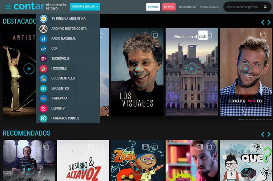 Contar es una plataforma nacional que cuenta con un gran catálogo de contenidos audiovisuales. 