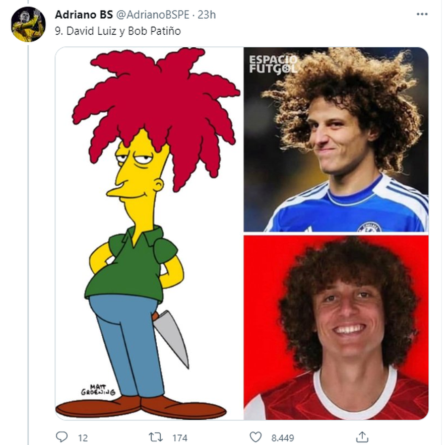 David Luiz es igual a Bob Patiño