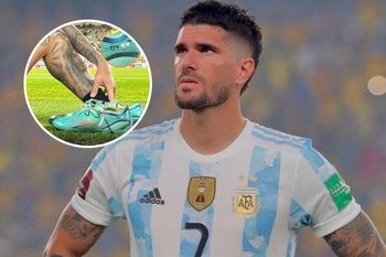 La dedicatoria de Rodrigo De Paul a Tini Stoessel en sus botines