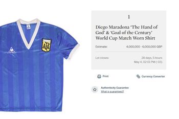 La camiseta de Maradona en el 86