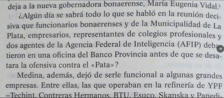Fragmento del libro del periodista Hugo Alconada Mon, que hace tres años relataba con precisión los hechos que ahora se vieron en el video de la AFI