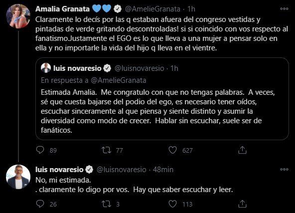 Granata y Novaresio se cruzaron después de las declaraciones de Sarlo en TV