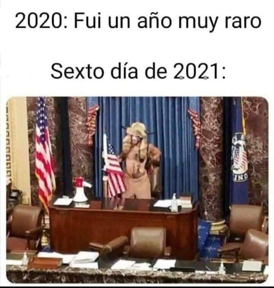 Ya hay memes con el primer personaje excéntrico del 2021: El hombre de los cuernos y fan de Trump