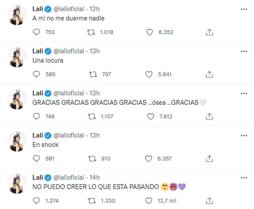 Lali Espósito se mostró emocionada por el éxito de su anuncio en las redes sociales