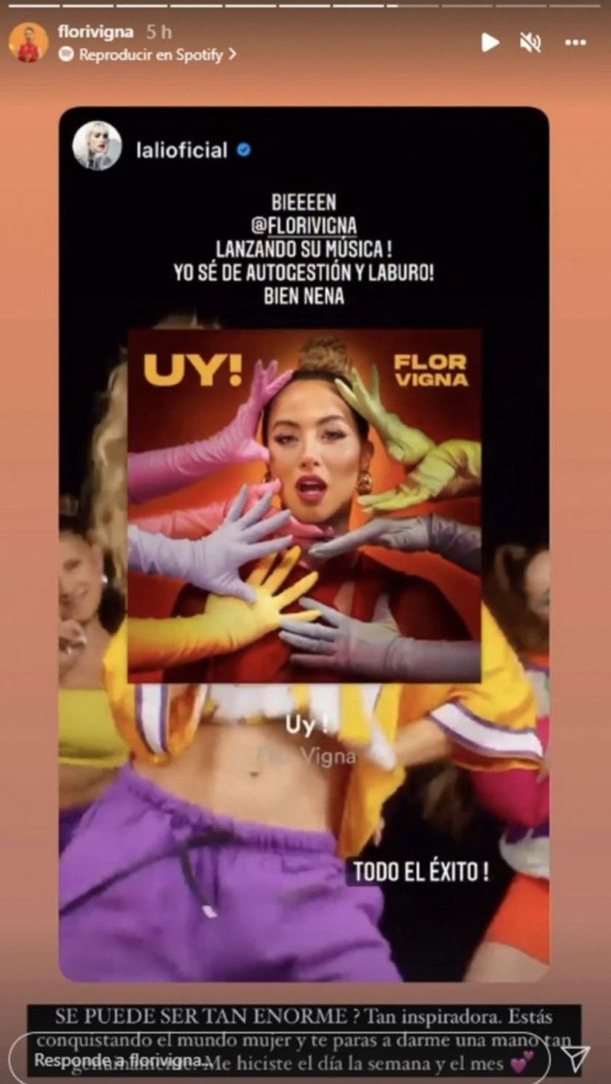 Lali Espósito salió a apoyar a Flor Vigna luego de las críticas por su lanzamiento como cantante