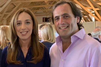 El intendente radical de Maipú, Matías Rappallini (derecha), junto a Maria Eugenia Vidal cuando era la Gobernadora bonaerense.