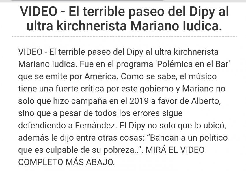 Algunos portales anti Kirchneristas vieron exactamente lo contrario en el cruce Dipy- Iúdica 