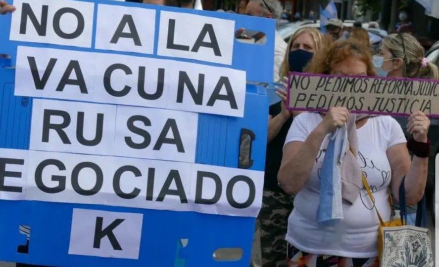 Marcha de la oposición antivacunas
