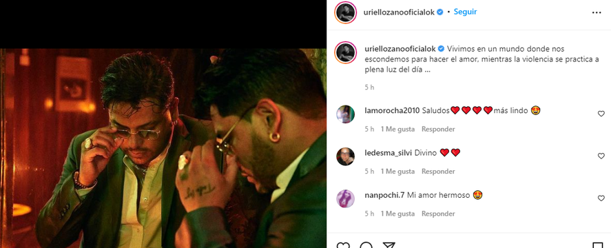 El posteo de Uriel Lozano haciendo referencia al hombre que quiso golpearlo en uno de sus shows