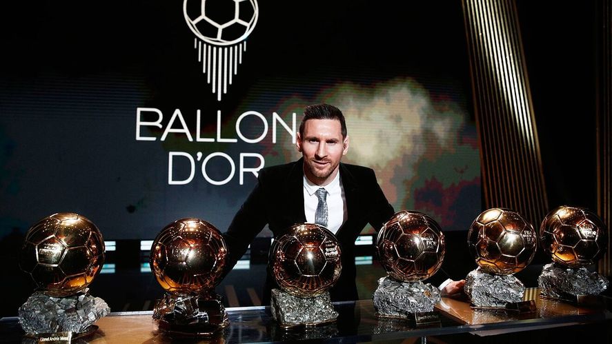 Messi y sus 6 balones de oro.