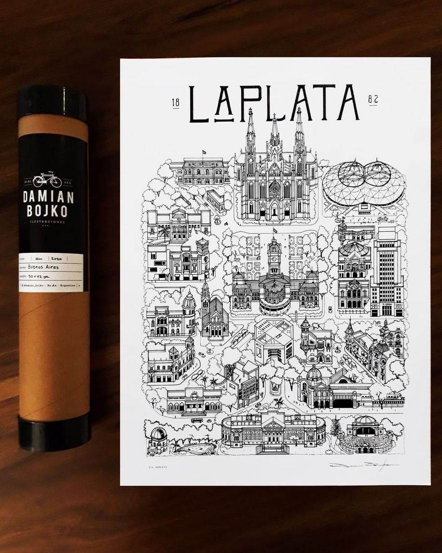Damián Bojko es un arquitecto nacido en Lanús que se dedica a dibujar ciudades de todo el país. 