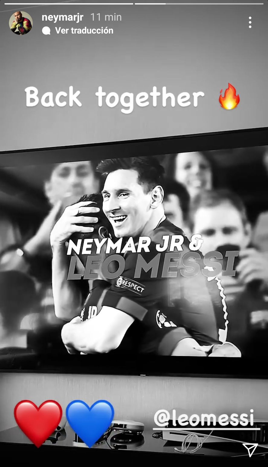 Neymar y Messi compañeros en la cancha y hermano fuera de ella.