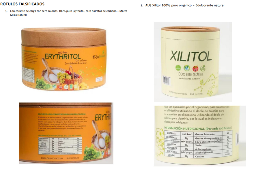 Este jueves, la Anmat prohibió la venta de dos productos. Se trata de endulzantes naturales que eran falsificados y no se encontraban habilitados.
