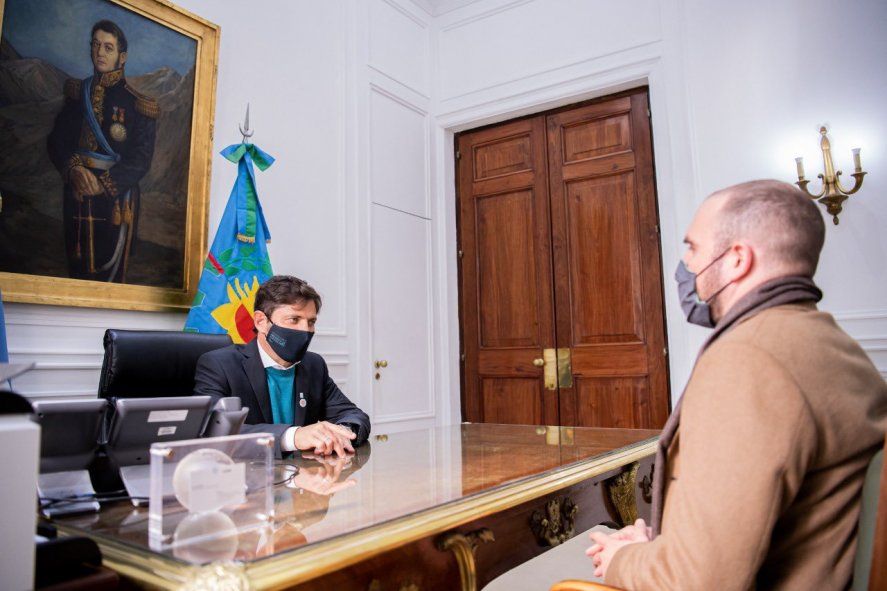 Axel Kicillof y Martín Guzmán mantuvieron reuniones en el despacho del Ministro y en Casa de Gobierno de La Plata.