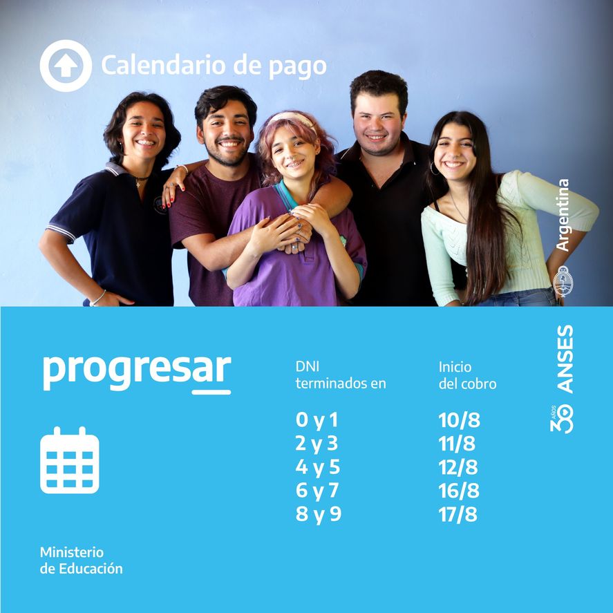 Este miércoles 17 de agosto continúa el calendario de pagos de las Becas Progresar. Cuándo se acredita el monto según el DNI de cada beneficiario.