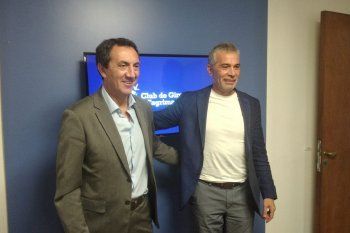 Mariano Cowen y Gabriel Pellegrino, juntos en la Sede Social de Gimnasia