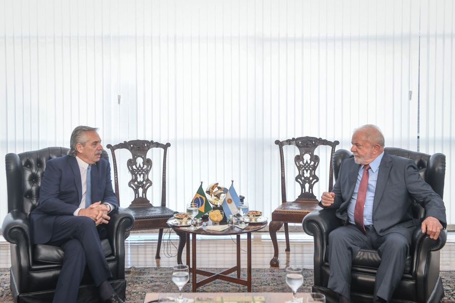 El presidente Alberto Fernández tuvo su primer encuentro bilateral con el presidente Lula da Silva. 02/01/23.