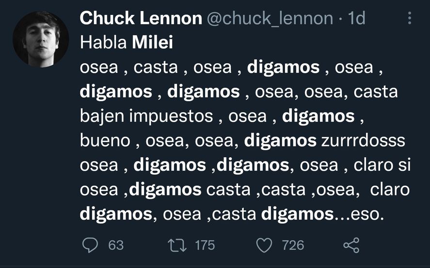 En redes fueron muchos usuarios quienes notaron la reiteración de palabras muletillas de Javier Milei en su furiosa entrevista con La Nación Más 