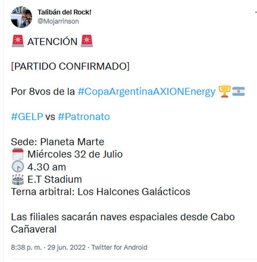 Los hinchas de Gimnasia ya se burlan de los estadios y las sedes que elige la Copa Argentina.