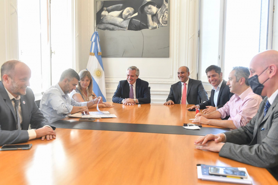 La postal de la reunión de marzo donde se acordó la asistencia de Nación para solventar el MESA de Provincia
