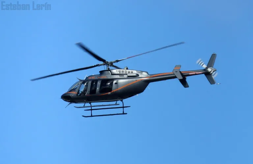 El helicóptero que utiliza Víctor Santa María y pertenece al gremio Suteh - Foto de Esteban Lerín