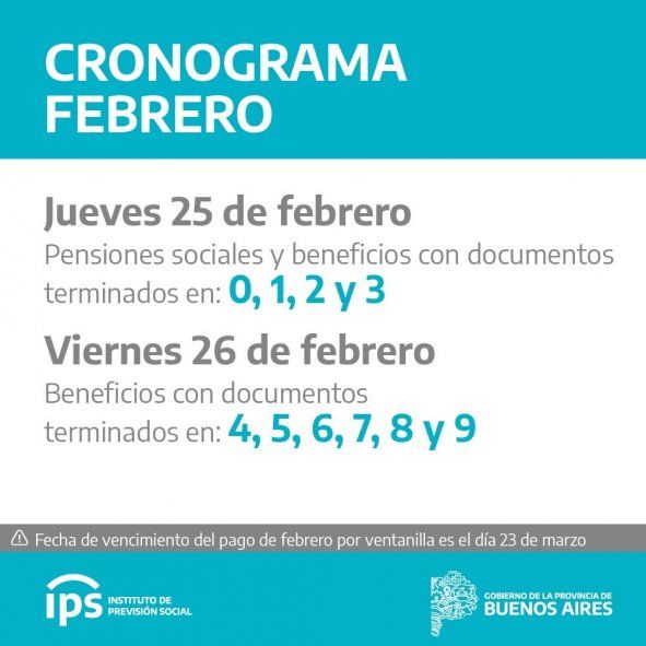 Jubilados y pensionados del IPS percibirán los haberes de febrero los días 25 y 26 del corriente