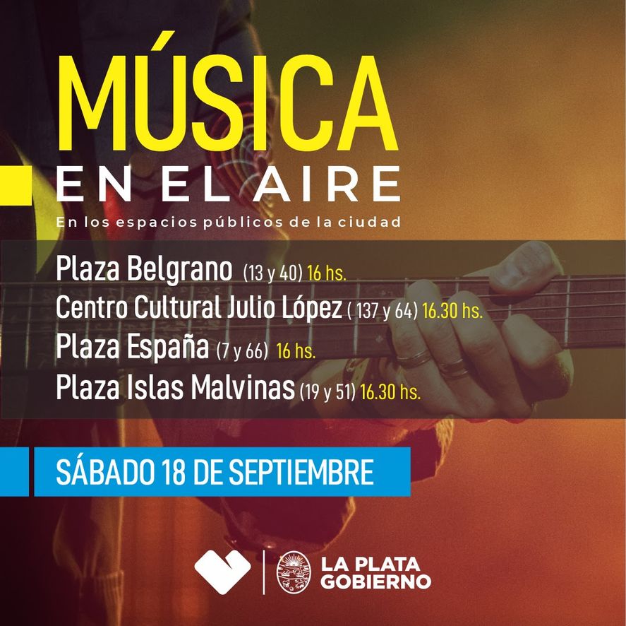 "Música en el aire" tendrá su jornada inaugural este sábado en La Plata