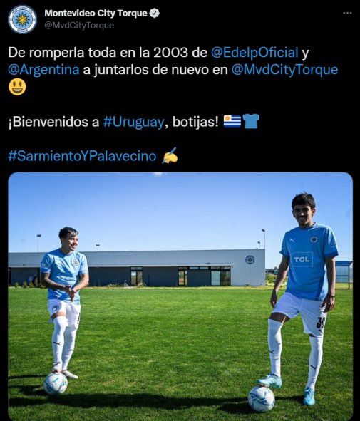 Montevideo City Torque presentó a Nicolás Palavecino y Darío Sarmiento, ambos formados en Estudiantes