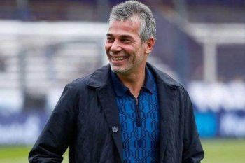Gabriel Pellegrino, presidente de Gimnasia, en el Bosque