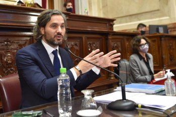 Santiago Cafiero brinda un informe de gestión en la Cámara de Senadores del Congreso de la Nación.