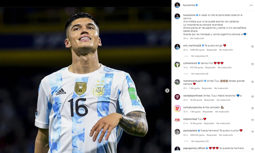 El mensaje de Correa tras quedar afuera de la Selección Argentina.
