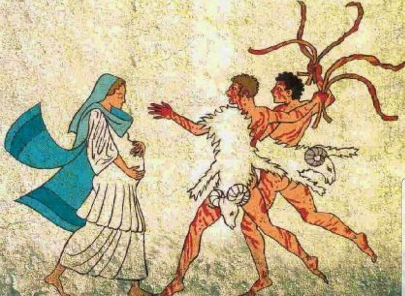 En los lupercales romanos, las fiestas de la carne que devinieron en los carnavales, los jóvenes correteaban con piel de animales ensangrentadas a las muchachas para tocarlas con eso y 