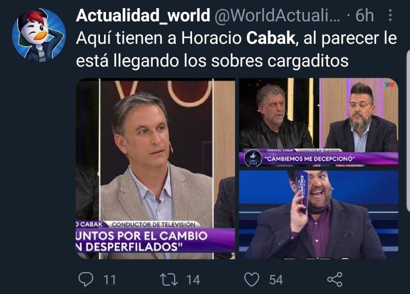 Los seguidores que idolatraban a Horacio Cabak comenzaron a cancelarlo por tener opiniones no tan críticas al gobierno y al presidente 