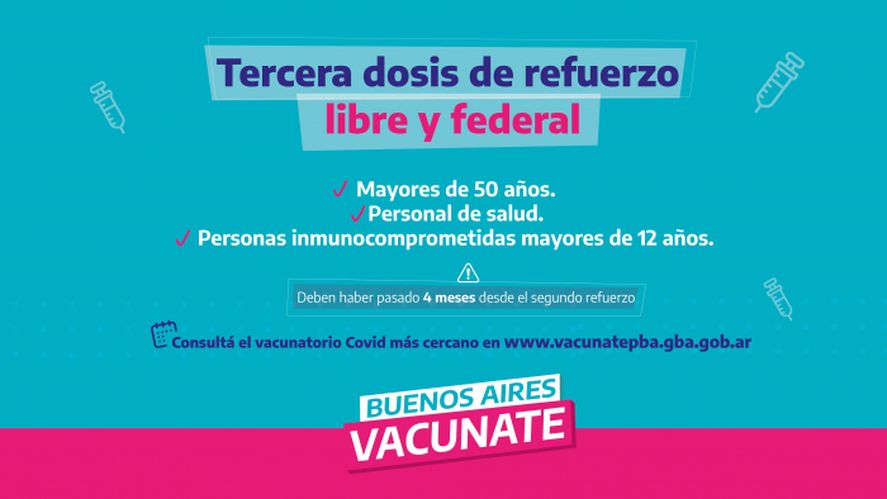 Las vacunas contra la Covid-19 están disponibles en las postas de la provincia de Buenos Aires.
