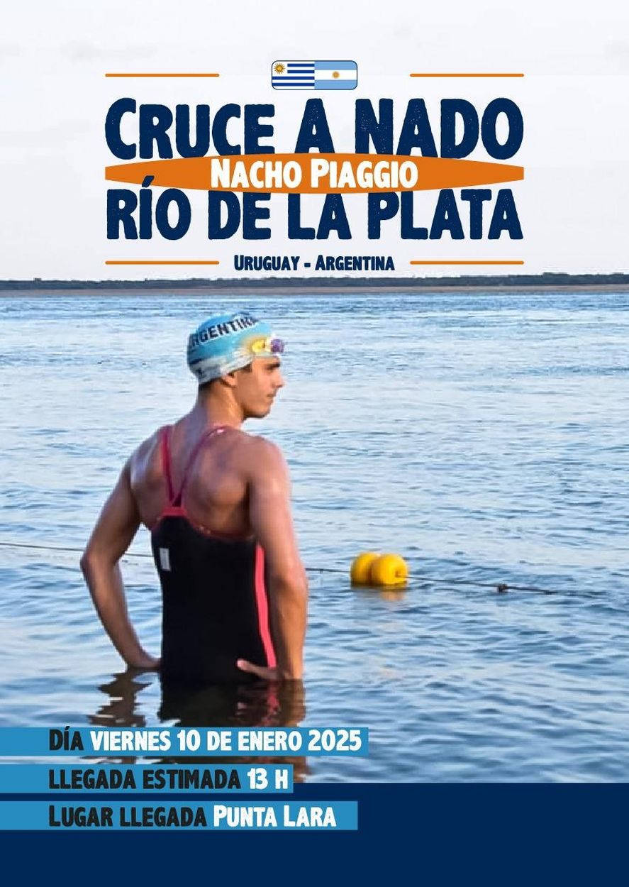El afiche promocional que compartió el equipo de Ignacio Piaggio en la previa de su travesía.