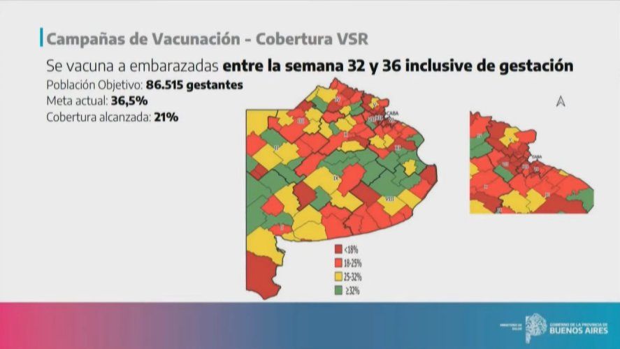 Preocupa la baja cobertura de la vacuna contra el Virus Sincicial Respiratorio para embarazadas.