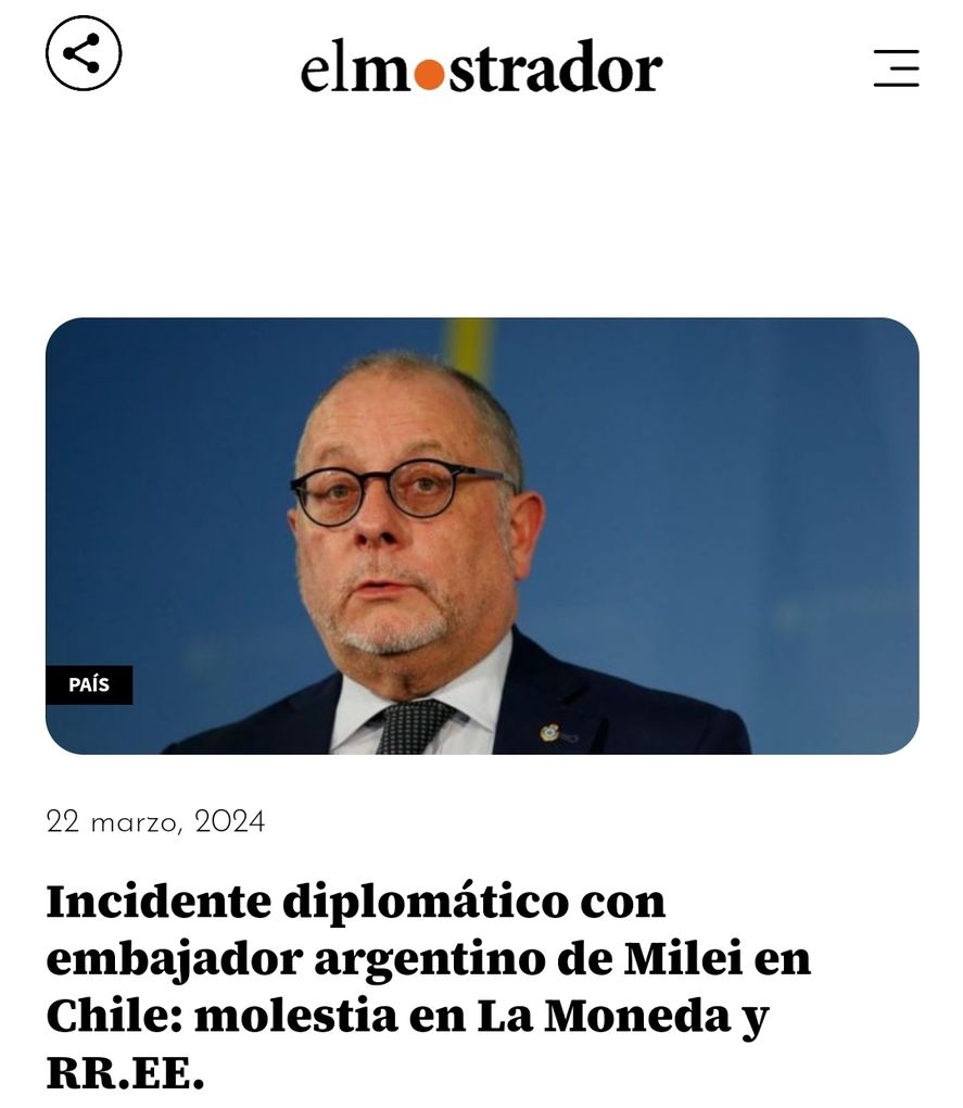 El medio de Chile que reveló la polémica frase del embajador argentino Jorge Faurie, refiriéndose de manera despectiva al país transandino