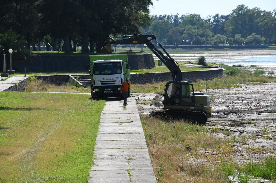 Tareas de limpieza en la LAguna de Chascomús