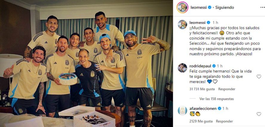 El agradecimiento de Lionel Messi en redes