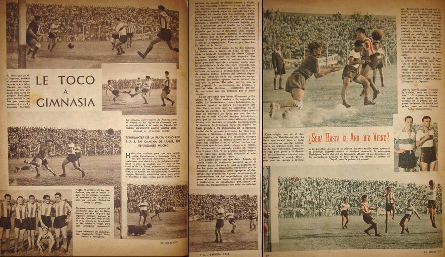 Publicación de la Revista El Gráfico tras aquel Clásico Platense de 1945. (Foto: Revisionismo Fútbol)