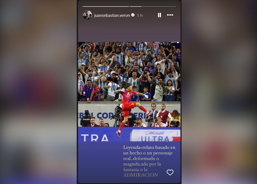 La historia que compartió Juan Sebastián Verón bancando a Dibu.