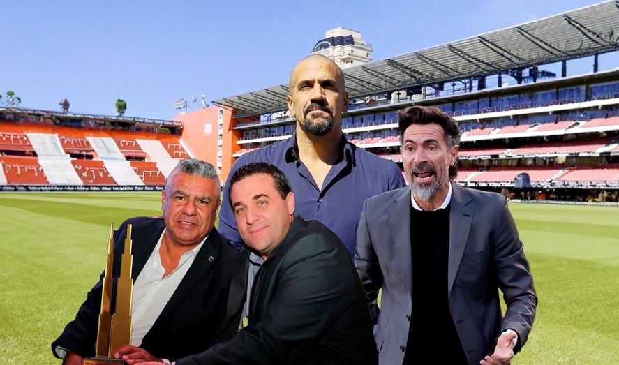 Verón y Domínguez y todo Estudiantes contra la AFA. (Imagen: Olé) 