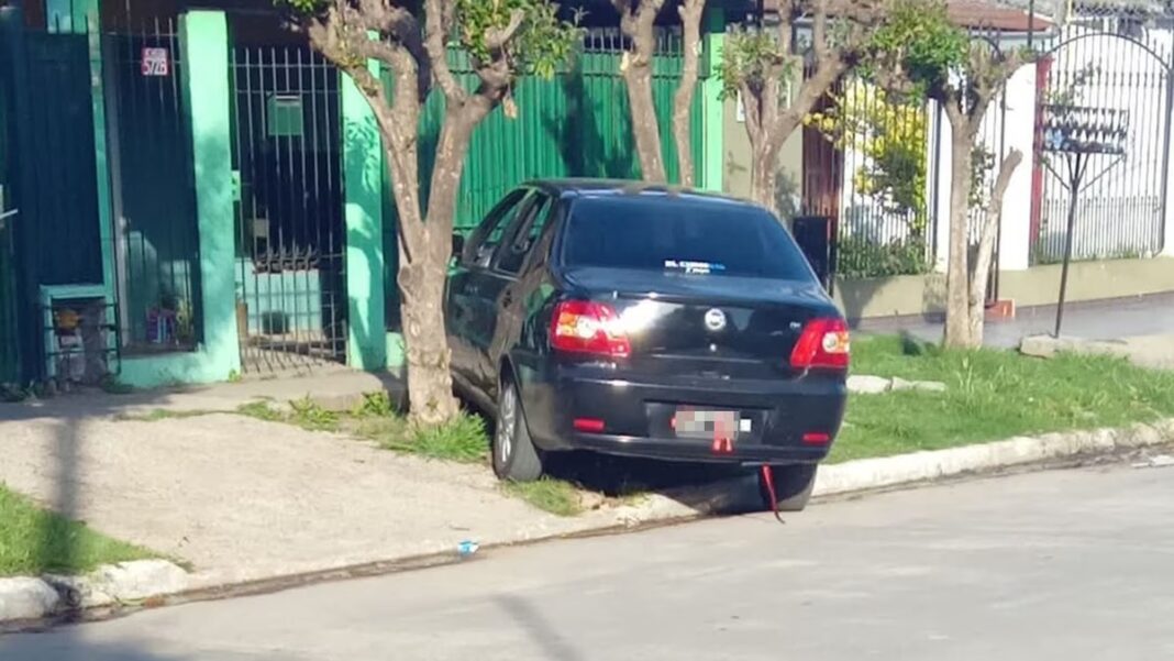 El auto de la víctima fatal se subió a la vereda