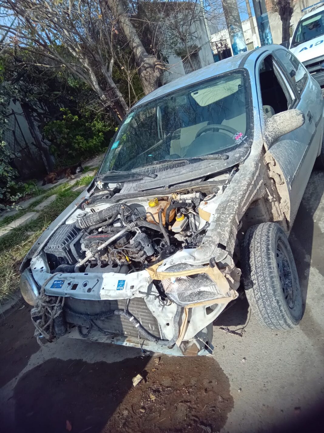 El auto en el que se movilizaban el hombre y la mujer en Berisso