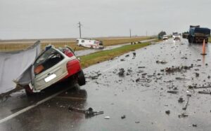 Así fue el fatal choque frontal en la ruta 3 a la altura de Las Flores