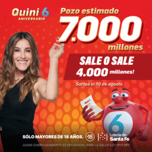 Quini 6 Aniversario: pozo récord de $7.000 millones y una edición especial con Soledad Pastorutti